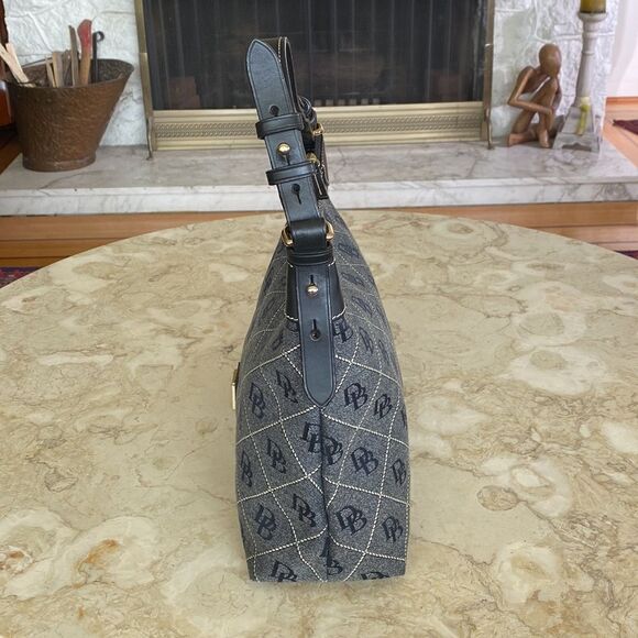 Dooney & Bourke Monogram Canvas & Leather Hobo Bag - Picture 5 of 13